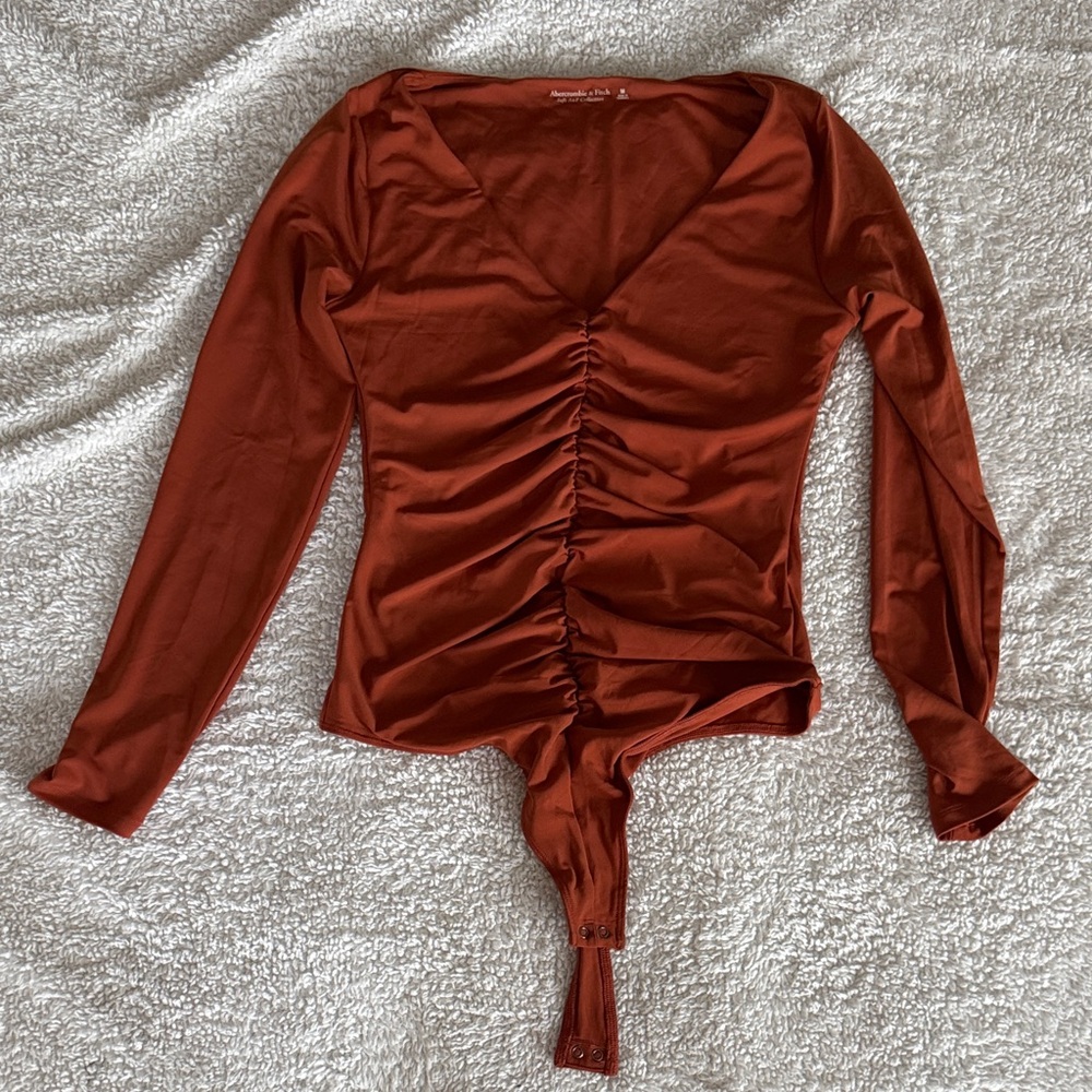 Abercrombie & Fitch Rust Long Sleeve Bodysuit